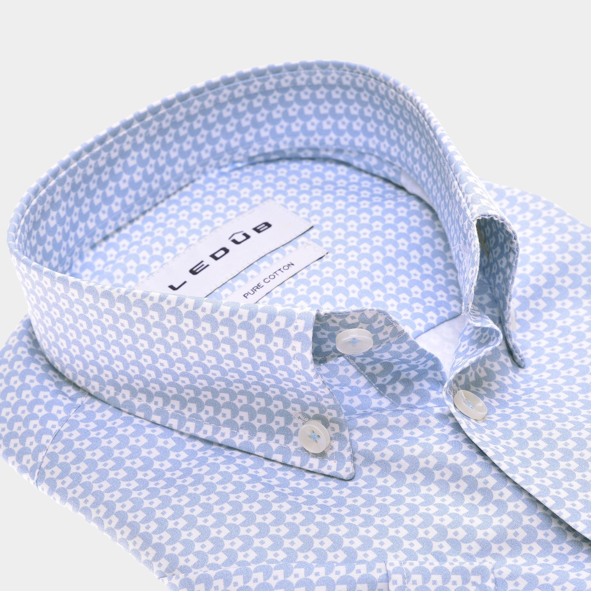 Ledub Business hemd korte mouw Blauw  0142801/130-000-000