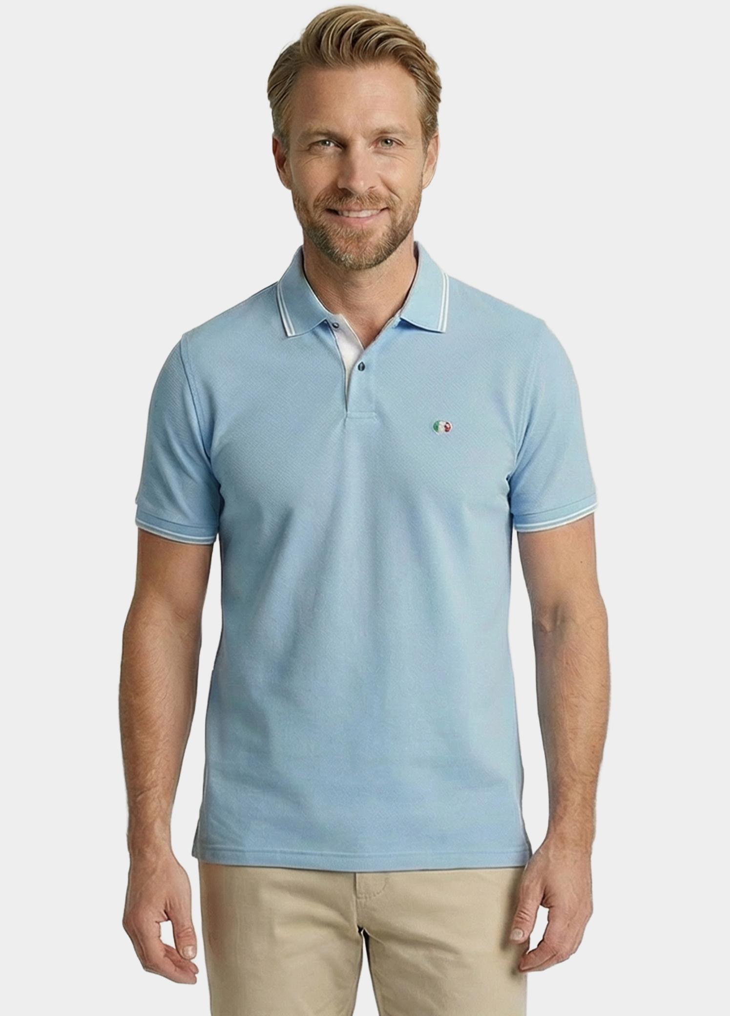Giordano Polo heren Blauw Nico Signature Polo SS Two-Pl 616587/63