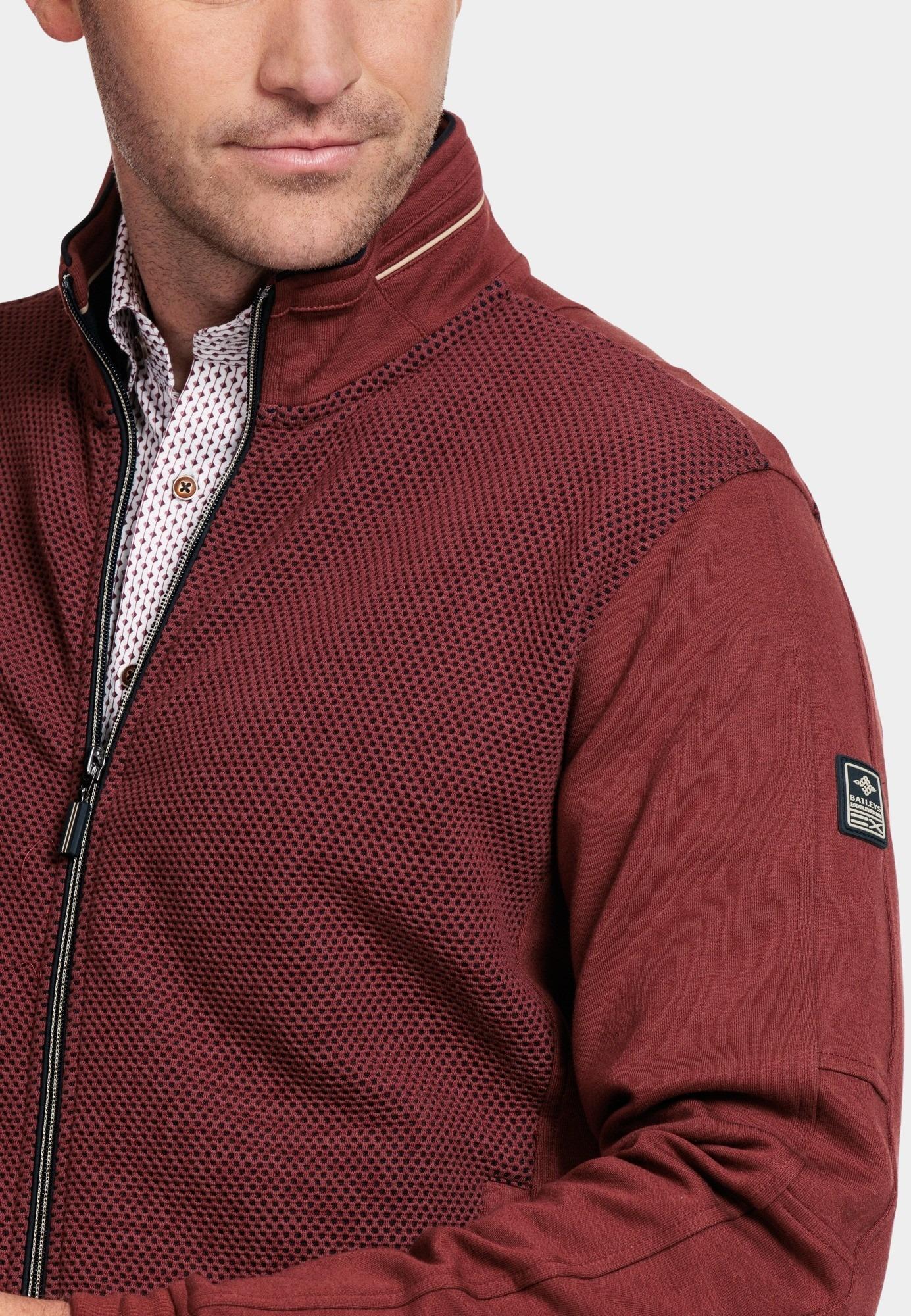 Baileys Vest Rood Sweat Cardigan Zip  Front 322276/38
