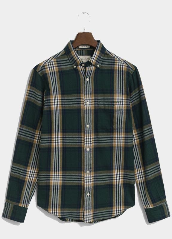 Gant Casual hemd lange mouw Groen Reg Windblown Flannel Check S 3250243/374
