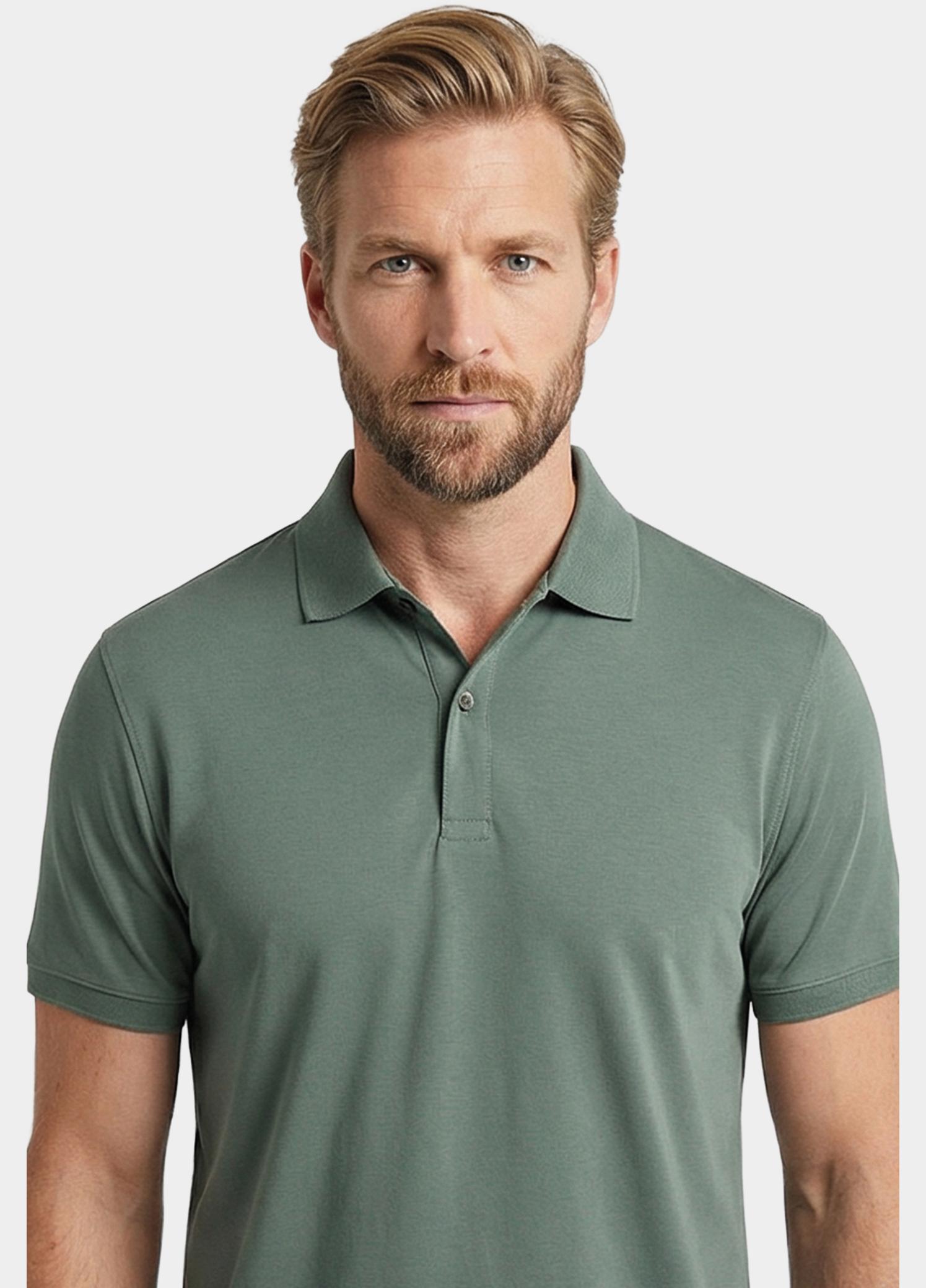 Giordano Polo heren Groen Lino Short Sleeve Polo Liquid 616578/70