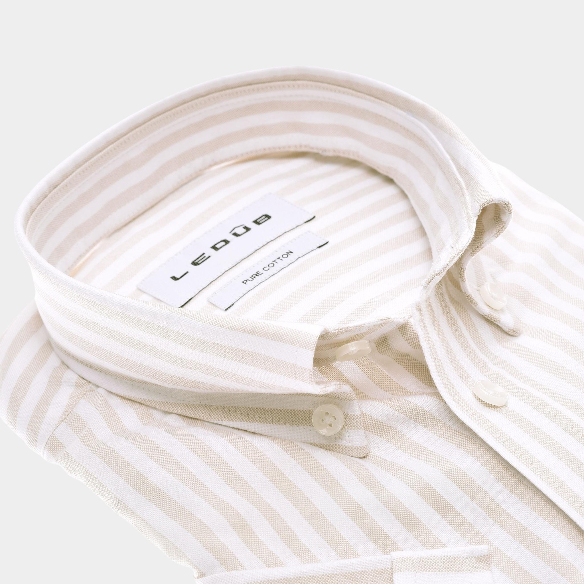 Ledub Business hemd korte mouw Bruin  0142884/620-000-000