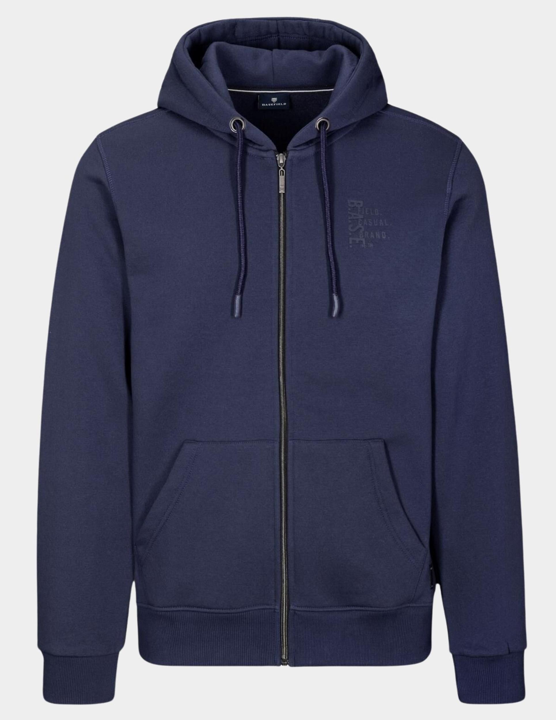 Basefield Vest Blauw Hoodie Sweat Cardigan 219017890/608