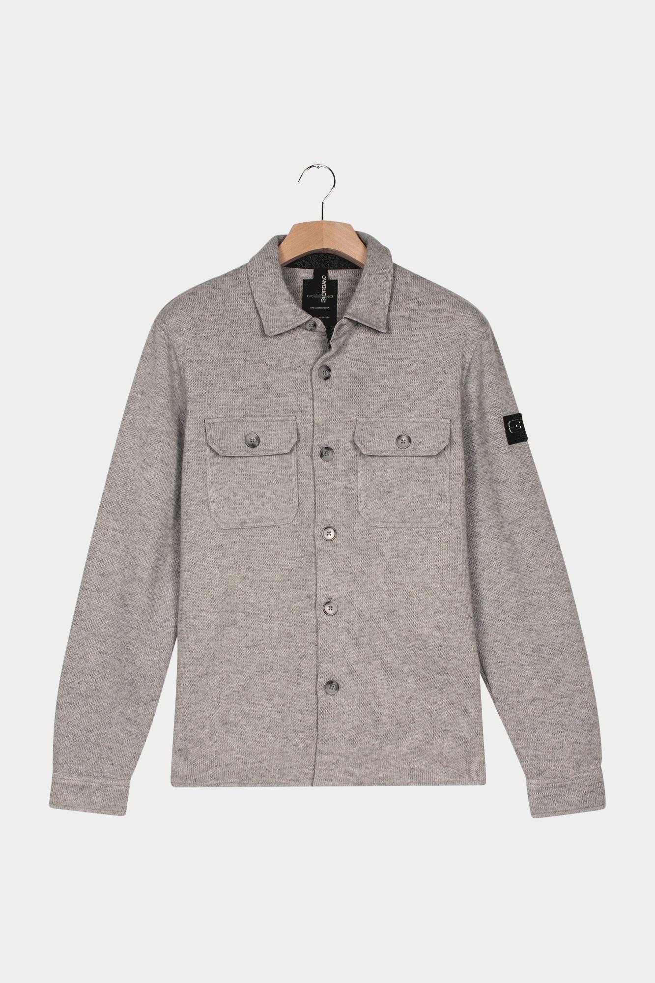 Giordano Overshirt Grijs Taranto Overshirt Knitted Woo 527515/91
