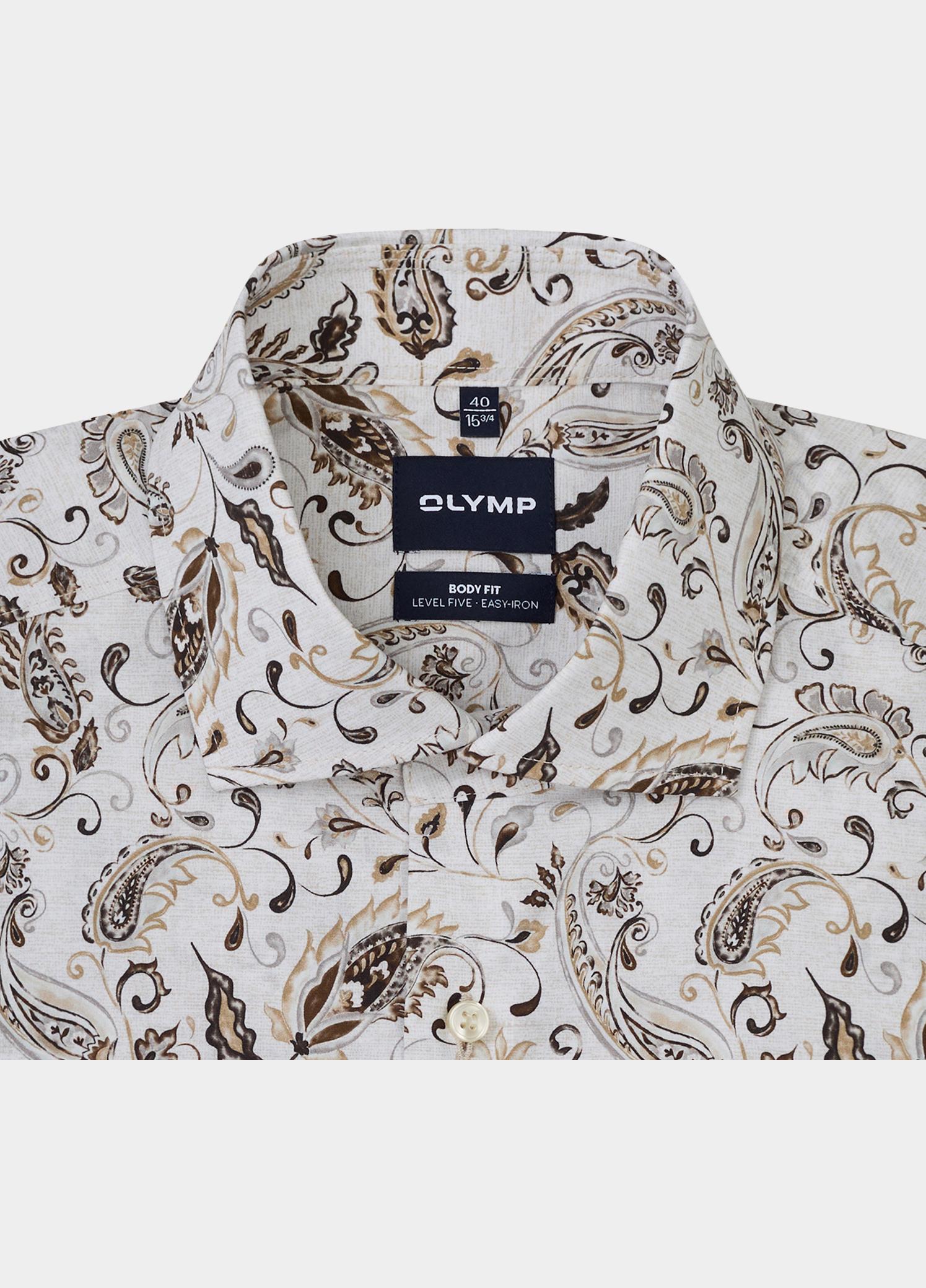 Olymp Overhemd extra lange mouw Beige Level 5 b.f. D.2208 203829/22