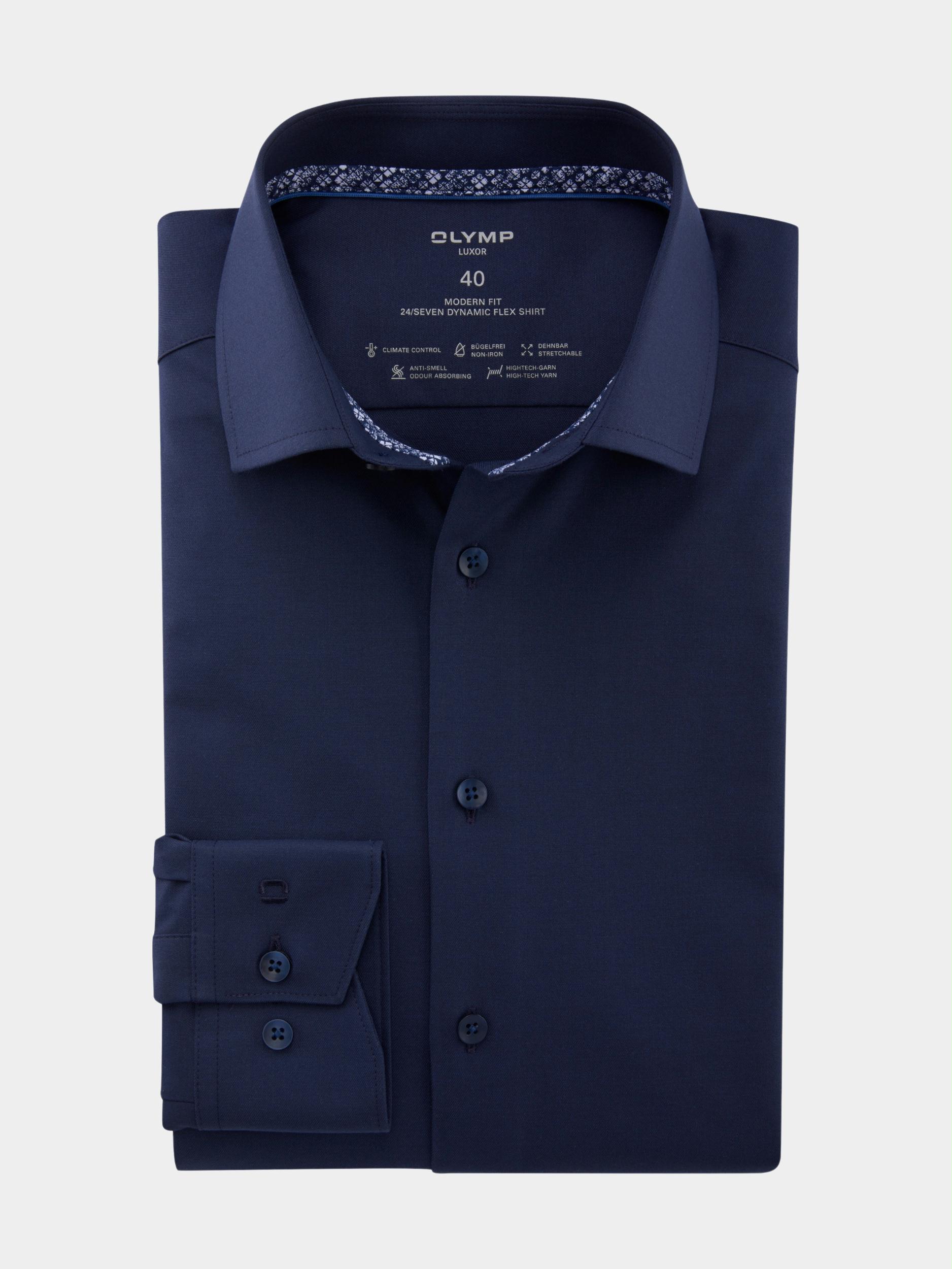 Olymp Business hemd lange mouw Blauw 1336/34 Hemden 133634/18