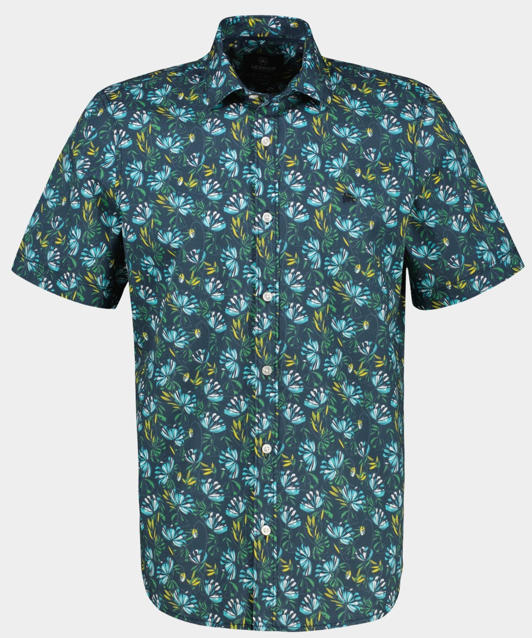 Lerros Casual hemd korte mouw Blauw  2542326/456
