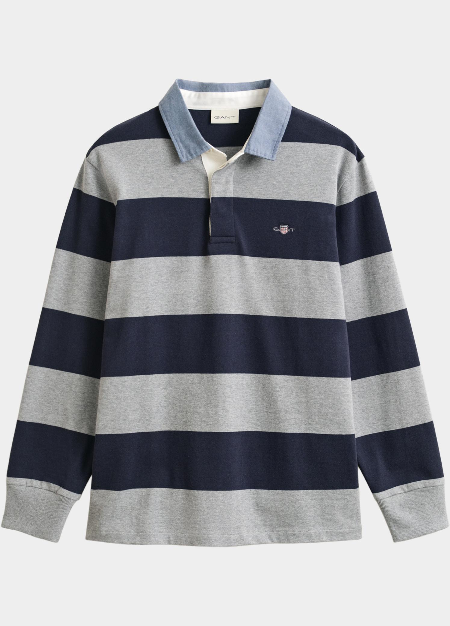 Gant Polo lange mouwen heren Grijs Klassieke Heavy Rugger 2004083/093