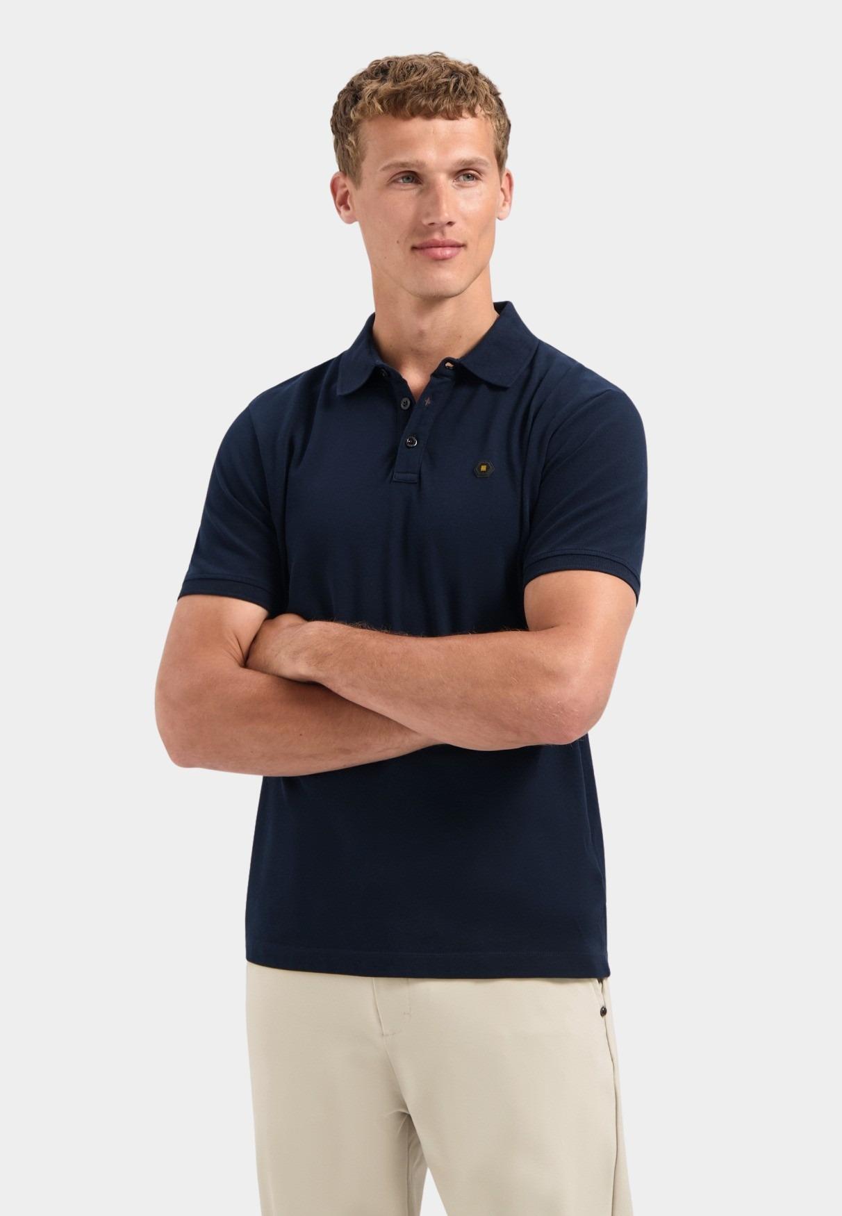 No Excess Polo korte mouw Blauw Polo Pique Garment Dyed N3801/078