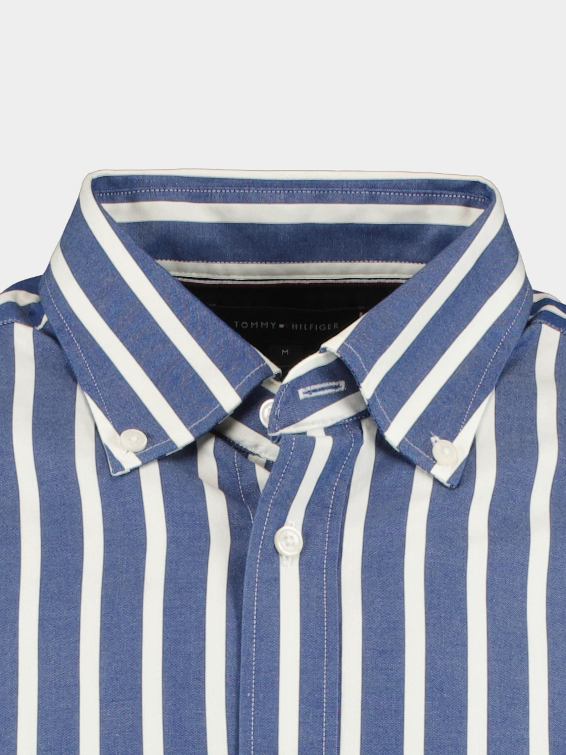 Tommy Hilfiger Casual hemd lange mouw Blauw DC Oxford Stripe RF Shirt MW0MW33325/0A4