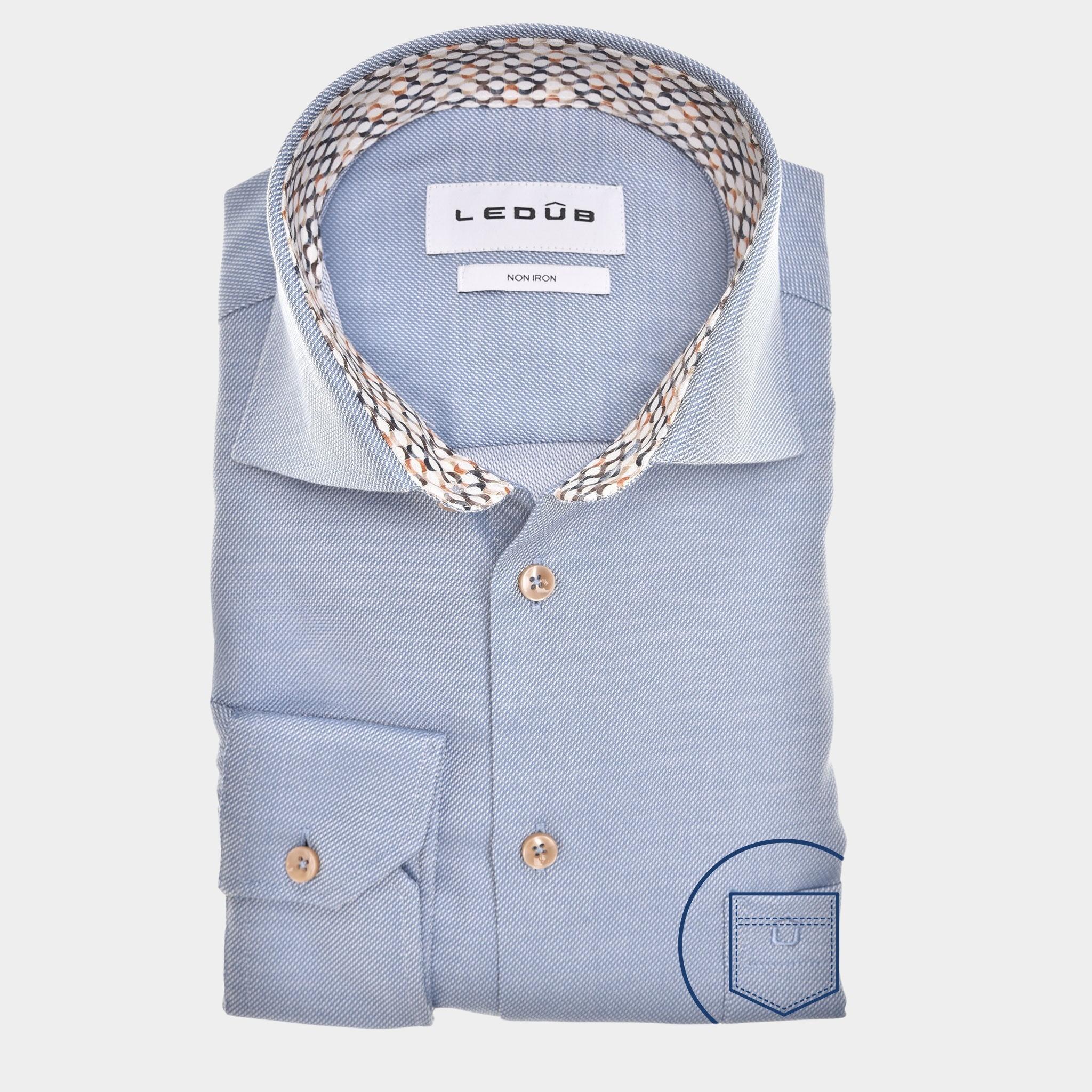 Ledub Business hemd lange mouw Blauw  0142818/140-630-000