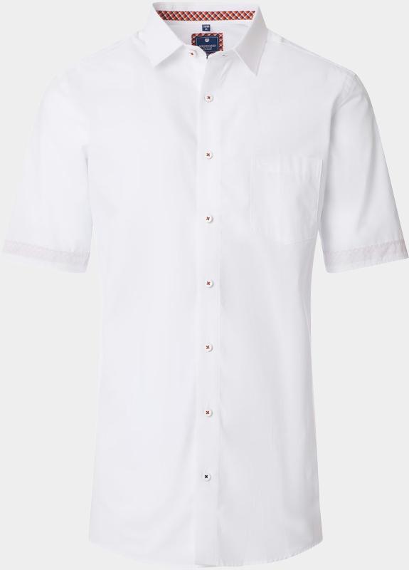 Redmond overhemd korte mouw heren Wit Slub Casual 251420990/0