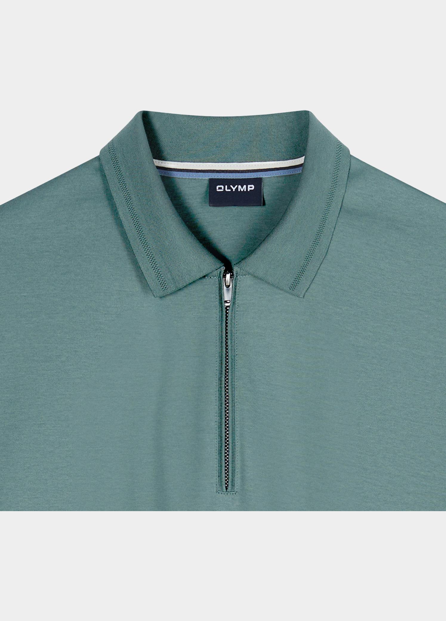 Olymp Polo heren Groen Interlock Zip Polo 540362/45