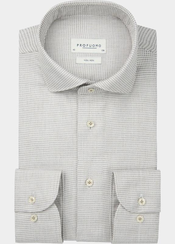 Profuomo Business hemd lange mouw Beige  PPWH30004/C
