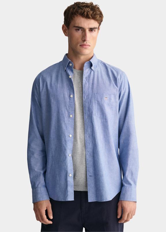Gant Overhemd heren Blauw Regular Fit overhemd van kato 3240100/407
