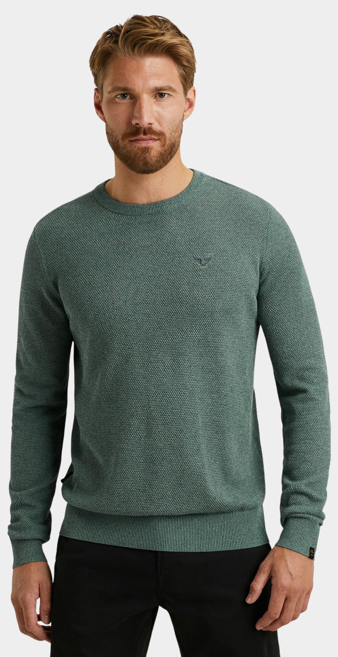 PME Legend Pullover Groen R-neck cotton modal PKW2508324/5125