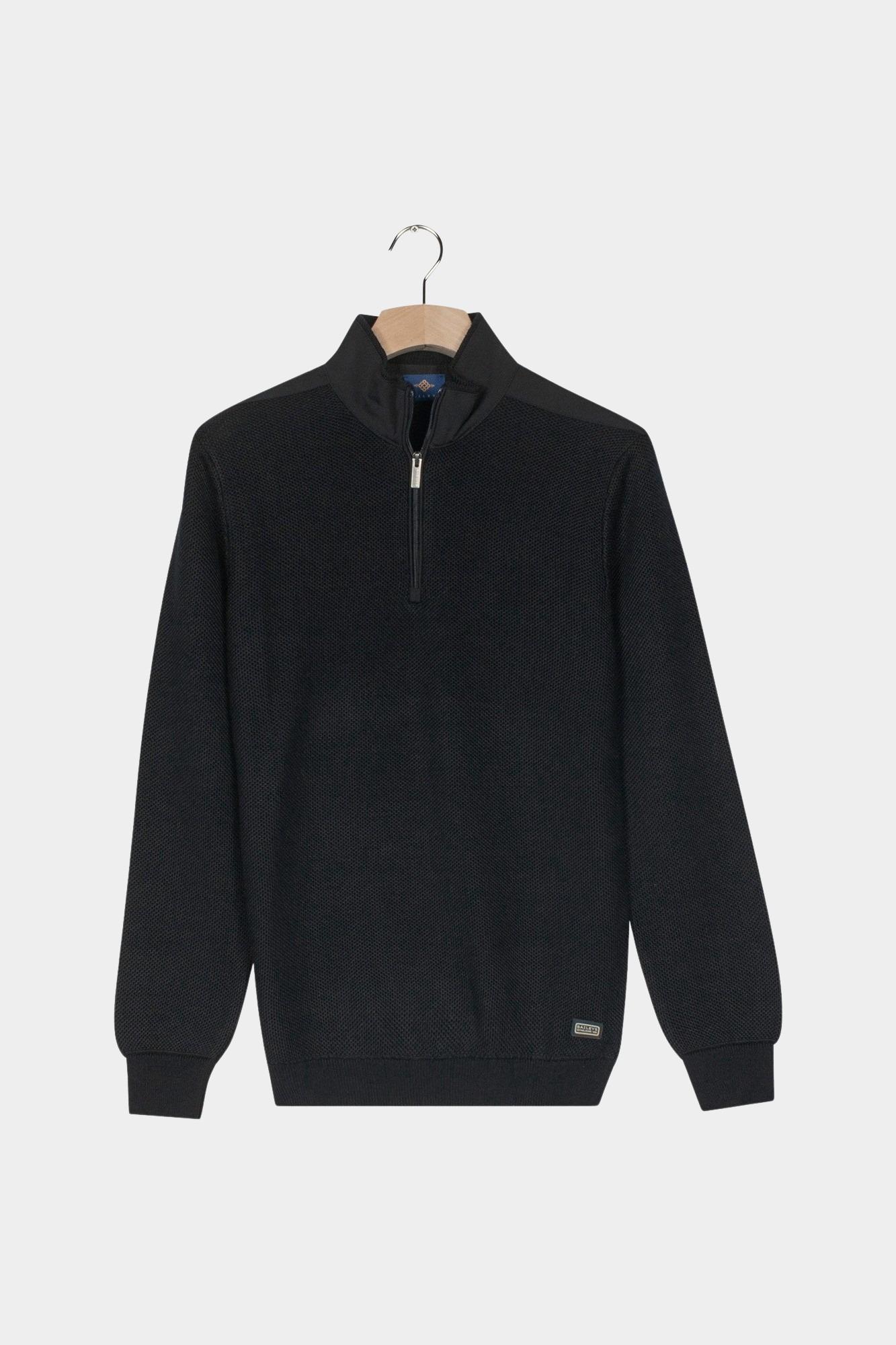 Baileys Half Zip Blauw Pullover 1/2 Zip  Structure 528481/60