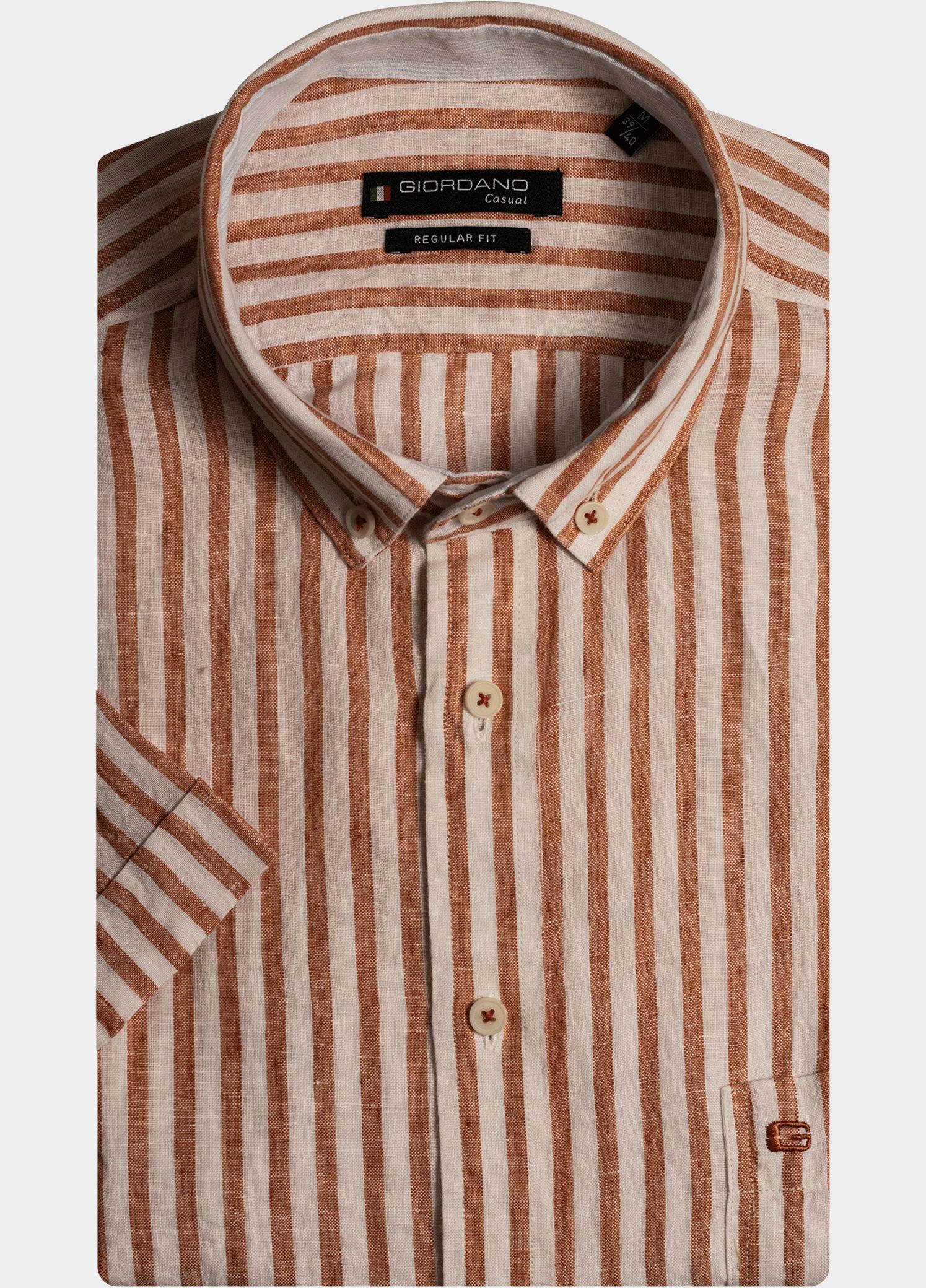 Giordano overhemd korte mouw heren Rood League, SS Button Down 416302/30