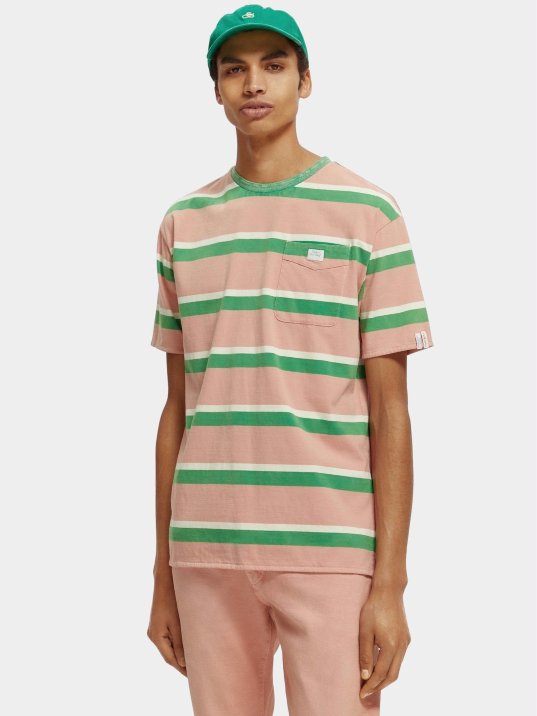 Scotch & Soda T-shirt korte mouw Roze Yarn dye stripe tee 171696/6071