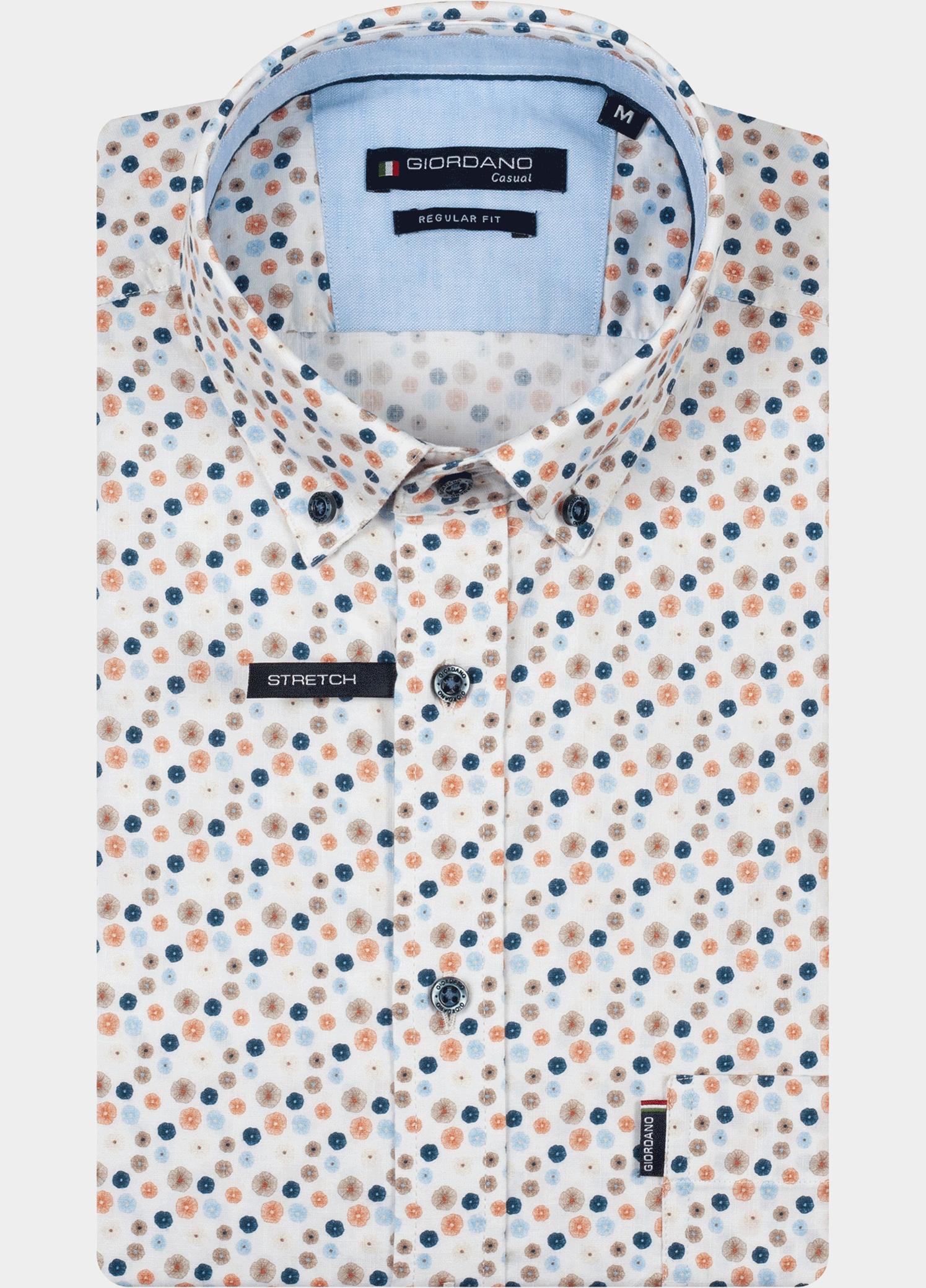 Giordano overhemd korte mouw heren Rood League Short Sleeve Button Do 616025/30