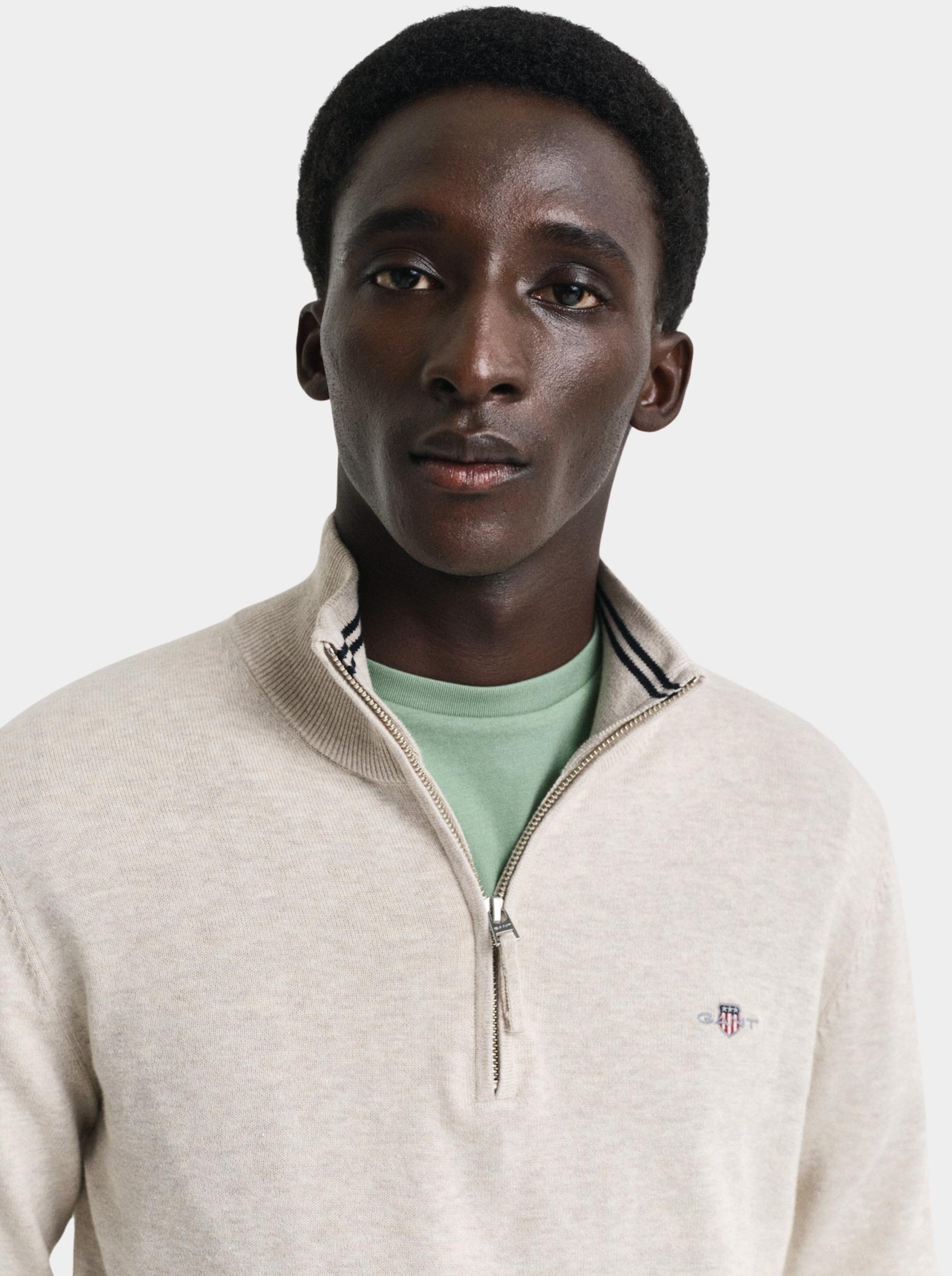 Gant Half Zip Beige Classic Cotton Half Zip 8030564/291