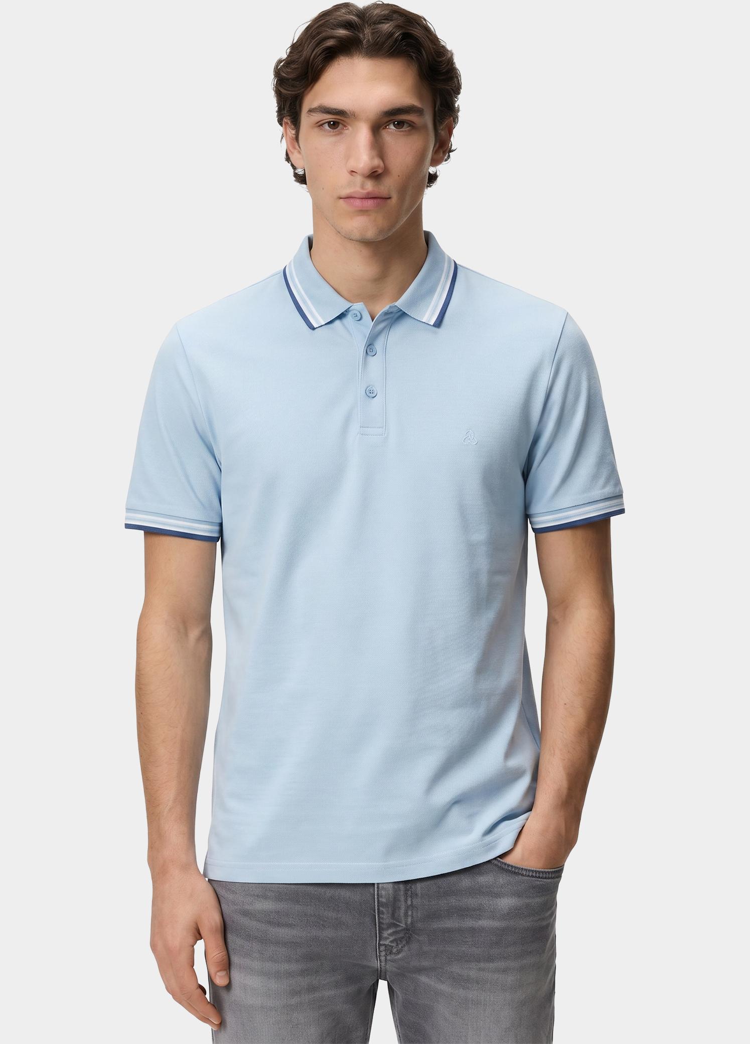 Scotland Blue Polo heren Blauw Brick Polo Plain Contrast Col SPE25108BR06SB/210 light blue