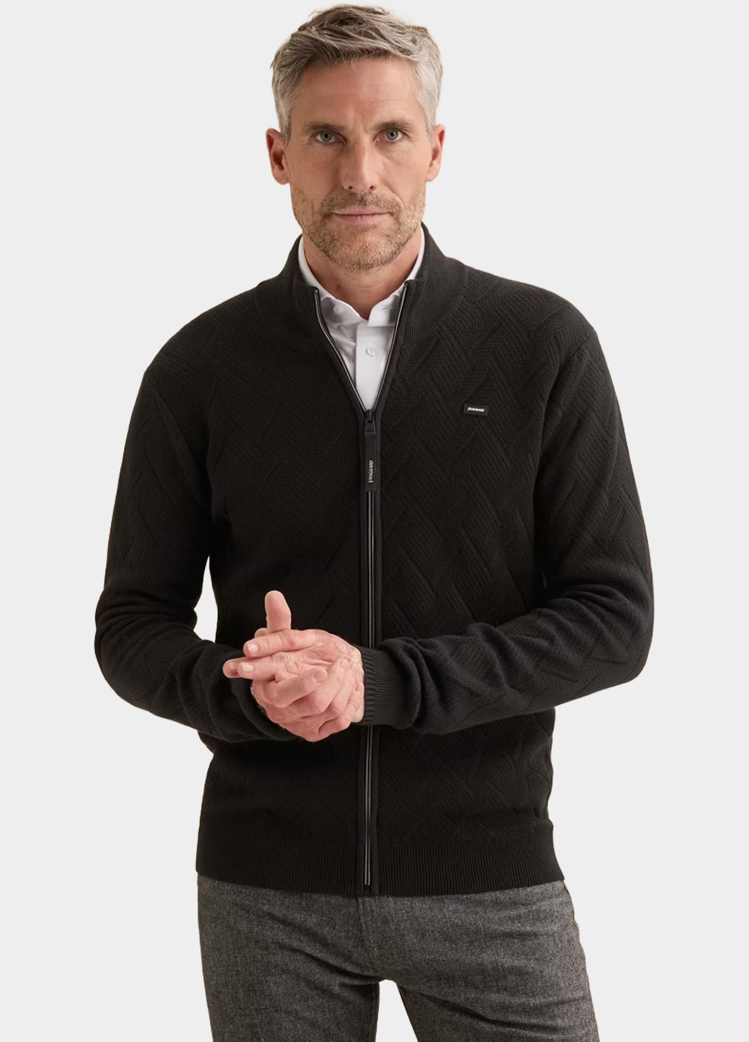 Vanguard Vest heren Zwart Zip jacket cotton deluxe VKC2609372/9141