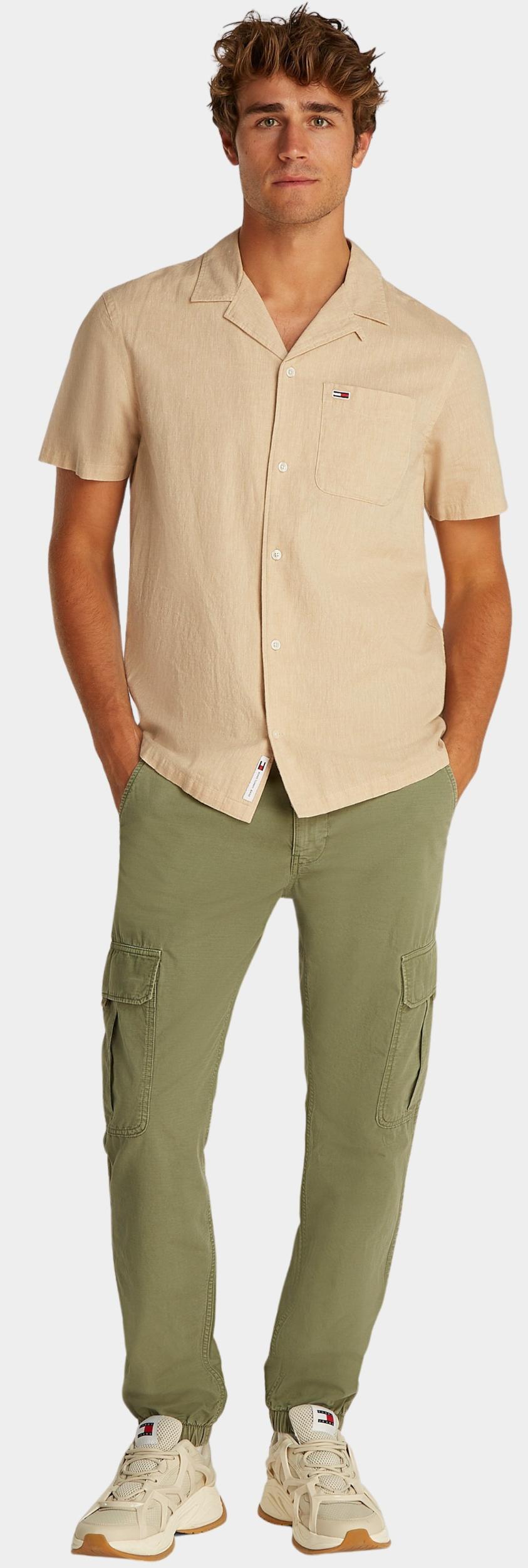 Tommy Jeans Casual hemd korte mouw Beige TJM LINEN BLEND CAMP SS EXT DM0DM20895/ACG