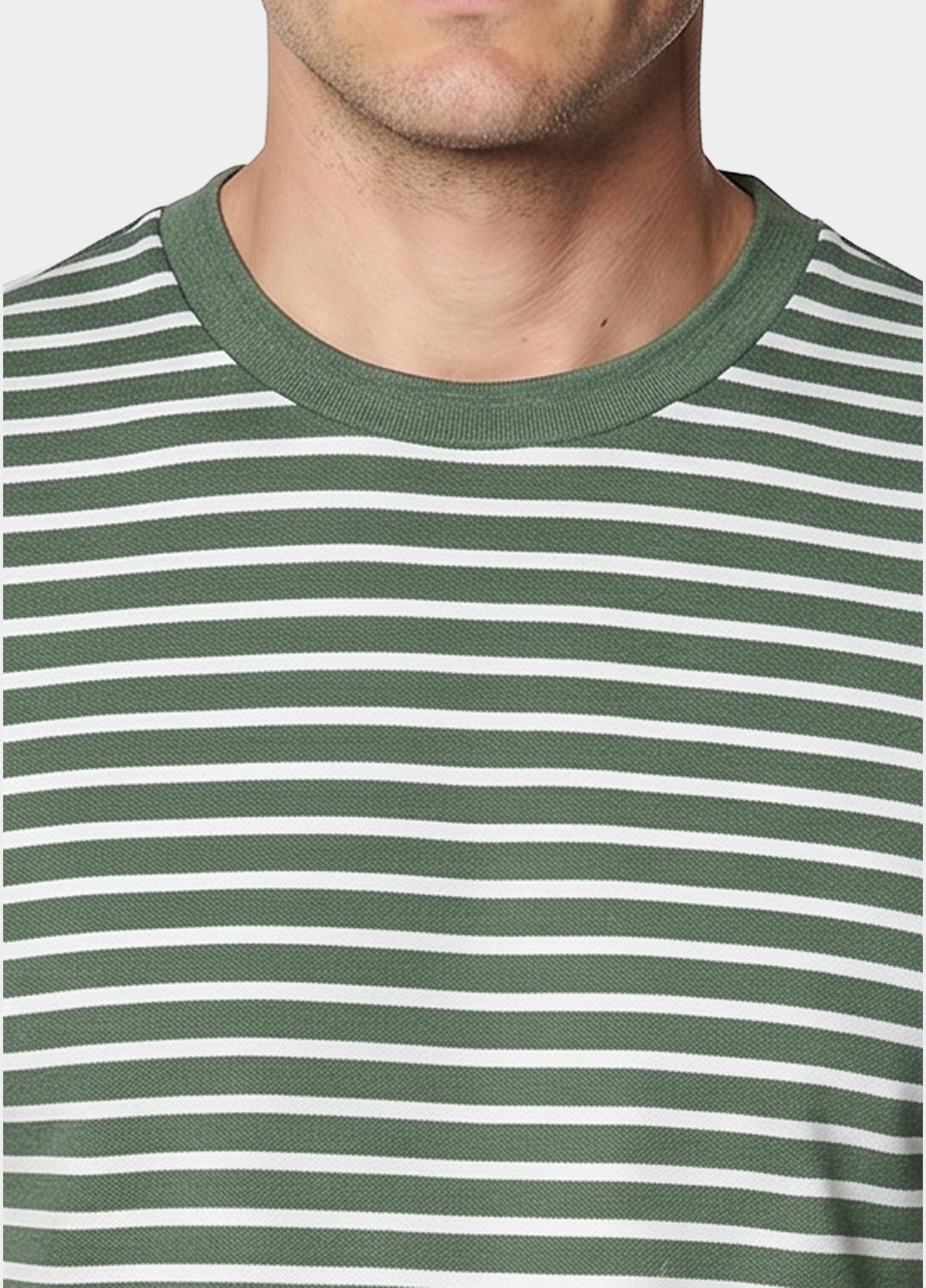 Scotland Blue T-shirt korte mouw Groen Isaac Stripe T-shirt Pique 25108IS18/361 sea green