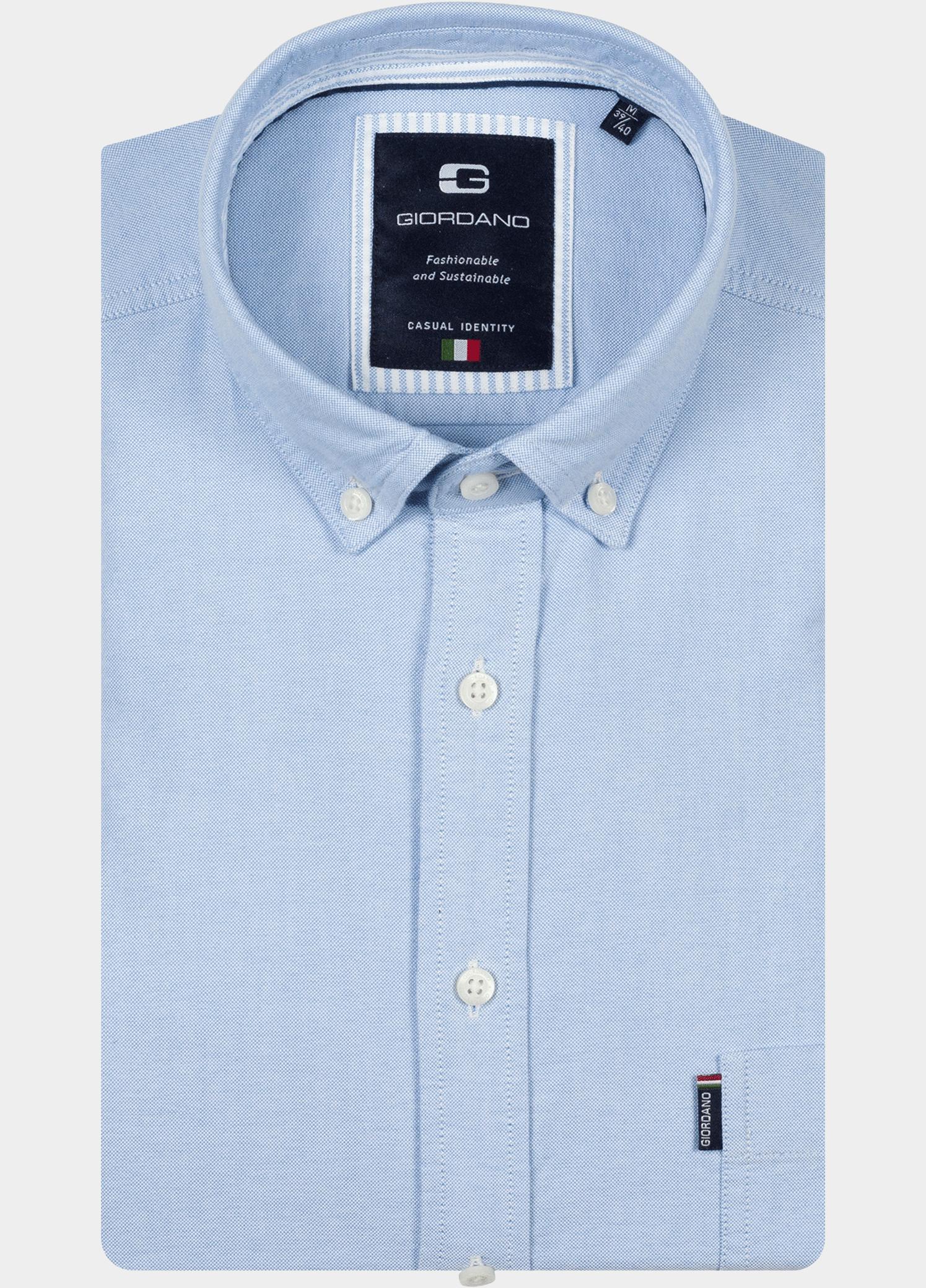 Giordano overhemd korte mouw heren Blauw Marlon Short Sleeve Button Do 616052/61