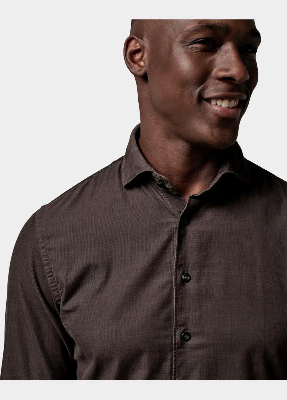 Profuomo Business hemd lange mouw Bruin  PPVH30028/D