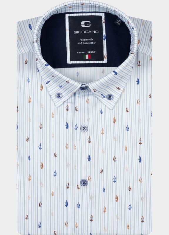 Giordano Overhemd heren Blauw Loretto Long Sleeve Button Do 617876/60