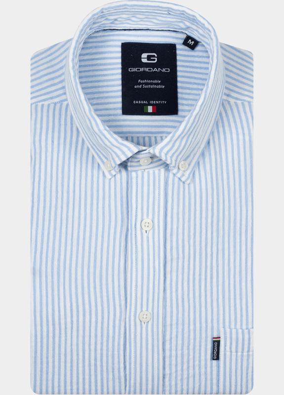 Giordano Overhemd heren Blauw Dino Long Sleeve Button Down 617124/61