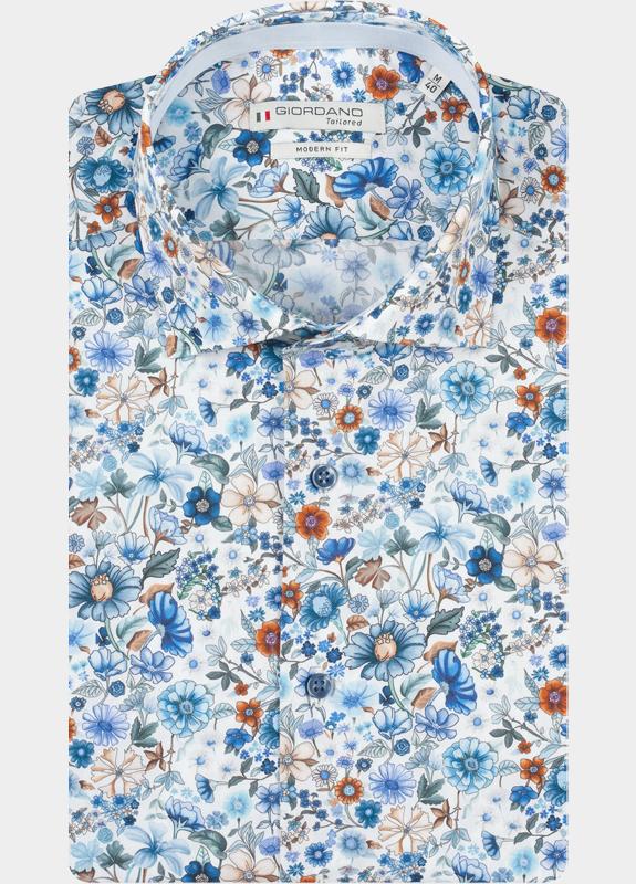 Giordano overhemd korte mouw heren Blauw Ticino Short Sleeve Semi Cuta 616870/60