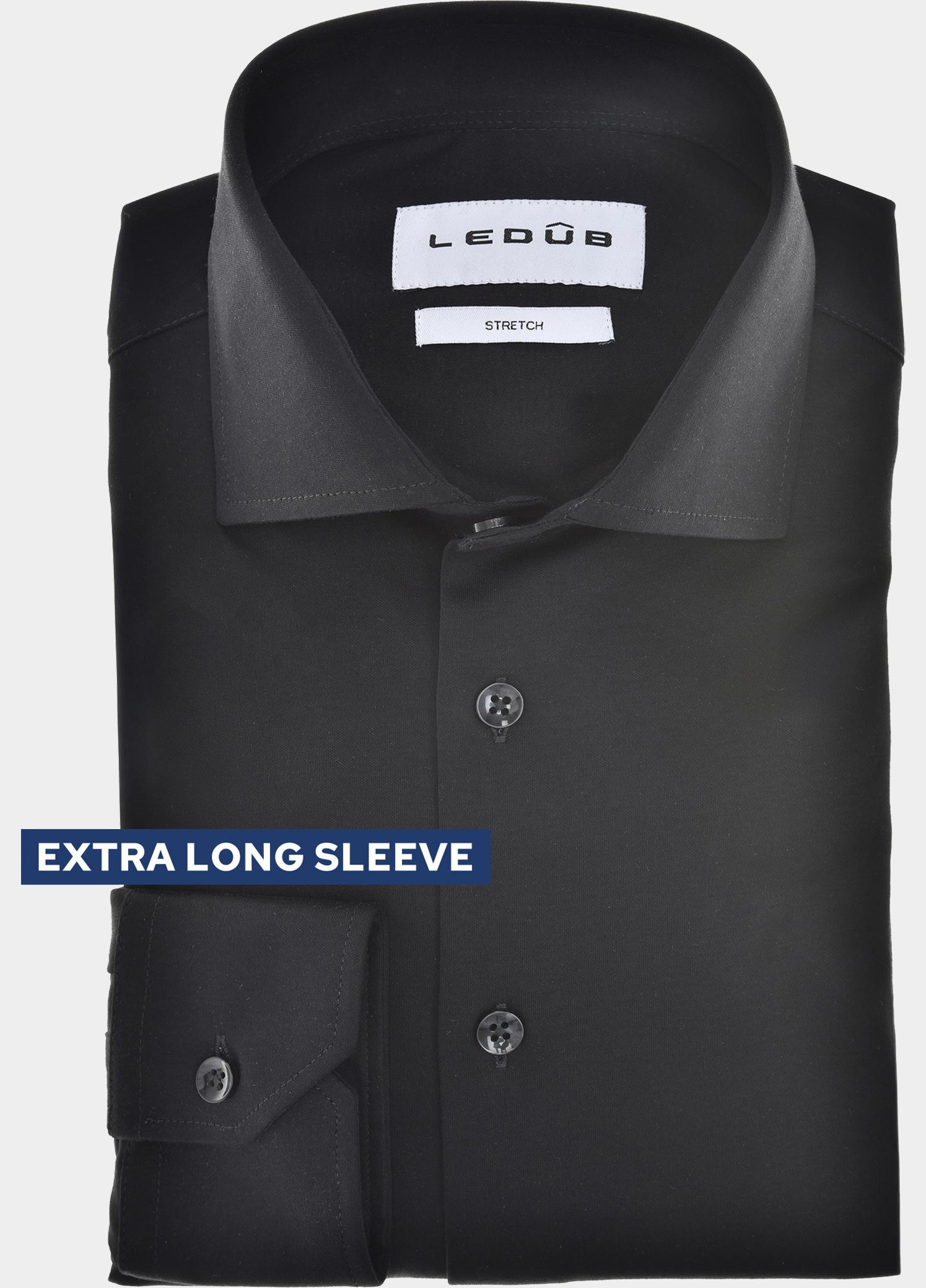 Ledub Overhemd extra lange mouw Zwart  0143609/290-000-000