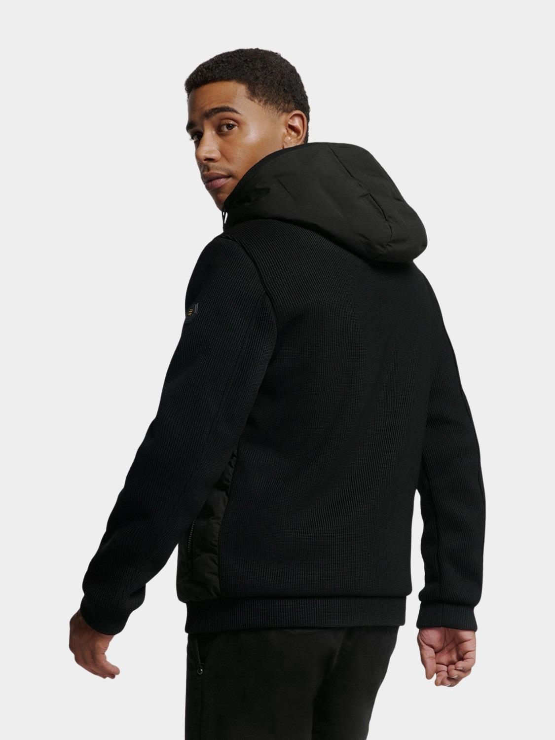 No Excess Winterjack Zwart Jacket Short Fit Sealed Hoode 25630809/020