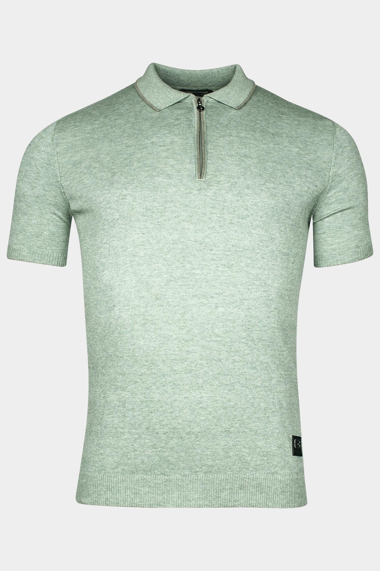 Giordano Polo korte mouw Groen Enzo knitted polo Plain melan 516592/70
