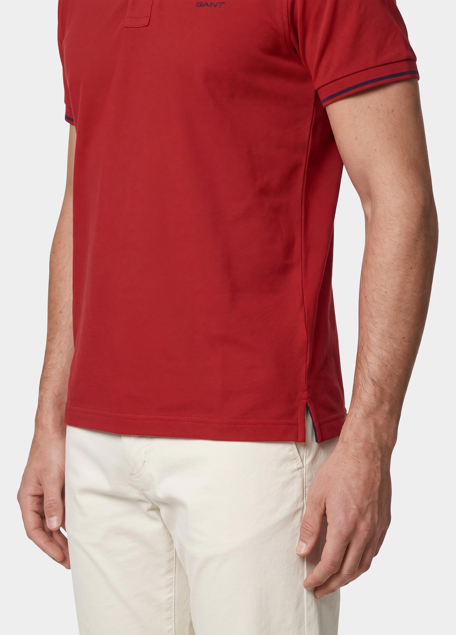 Gant Polo heren Rood Tipped Piqué Polo Shirt 2062034/630