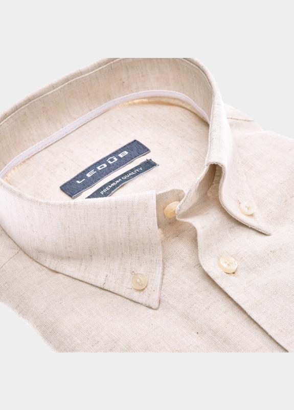 Ledub Business hemd korte mouw Bruin  0701943/620-910-000