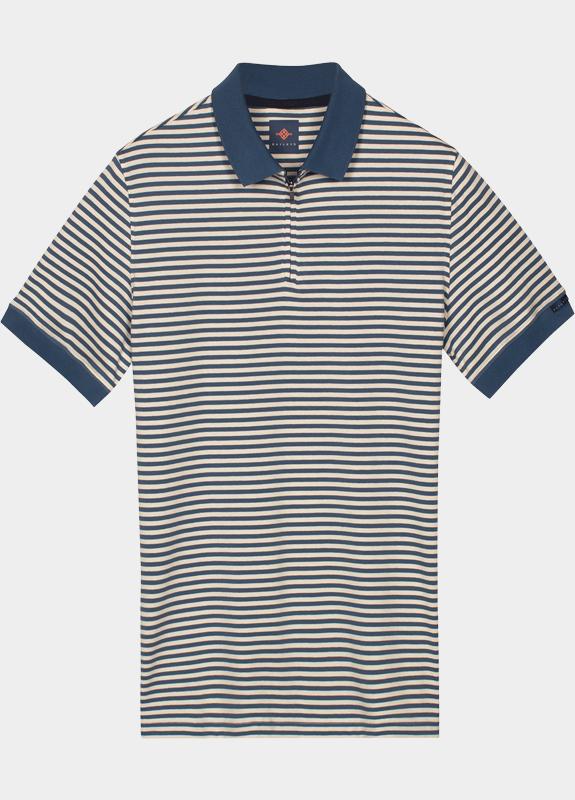 Baileys Polo heren Blauw Poloshirt y/d stripe 615203/650