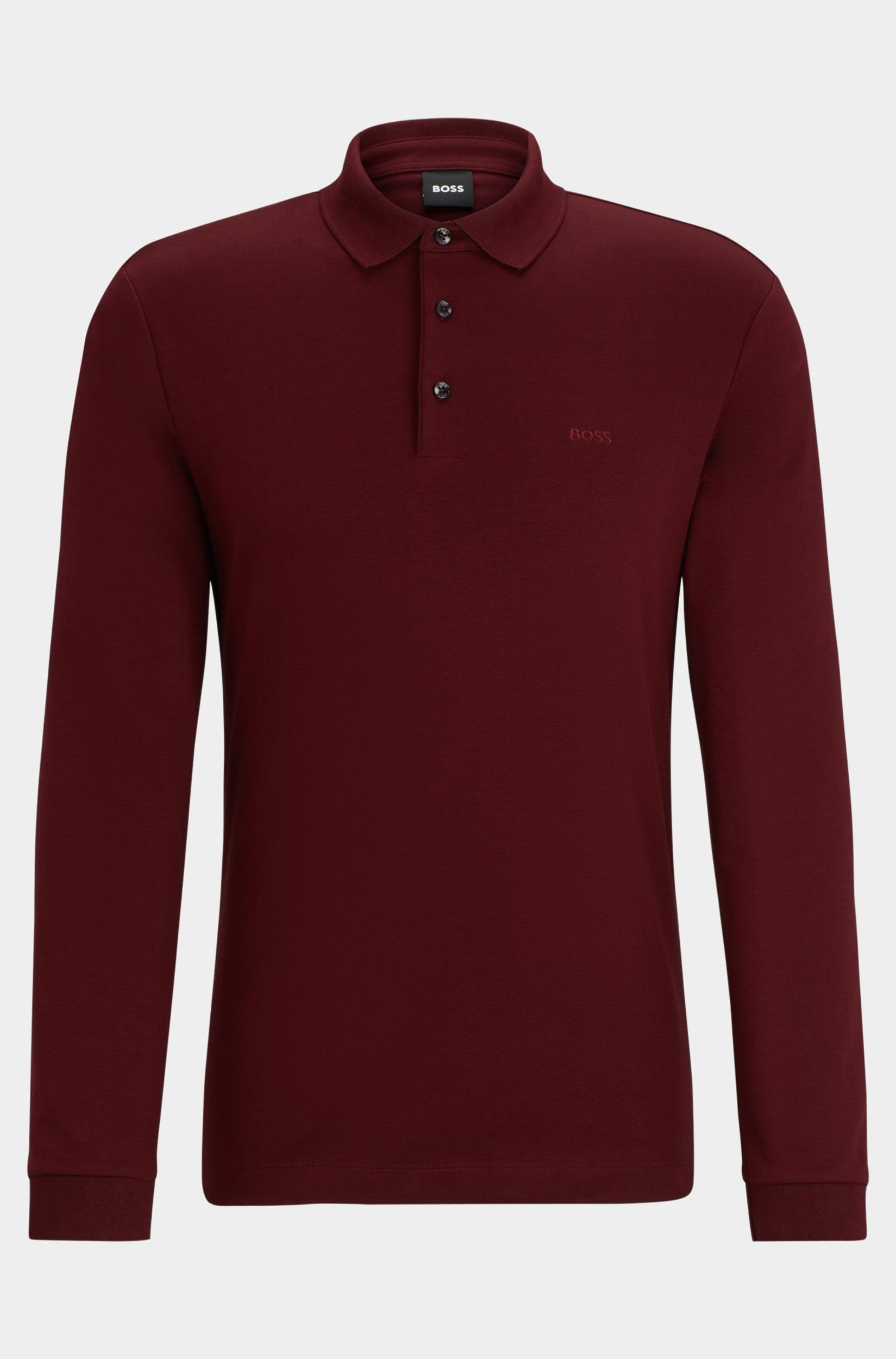 BOSS Black Polo lange mouw Rood Pado 30 10241542 01 50468392/602