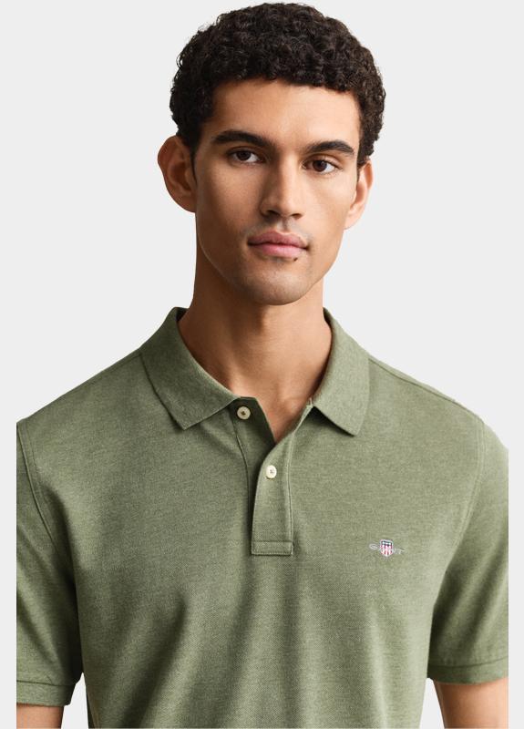 Gant Polo heren Groen Regular Fit Shield piqué polo 2210/391