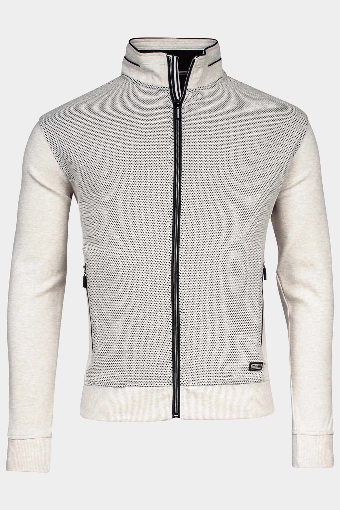 Baileys Vest Beige Sweat Cardigan Zip Front 412239/115