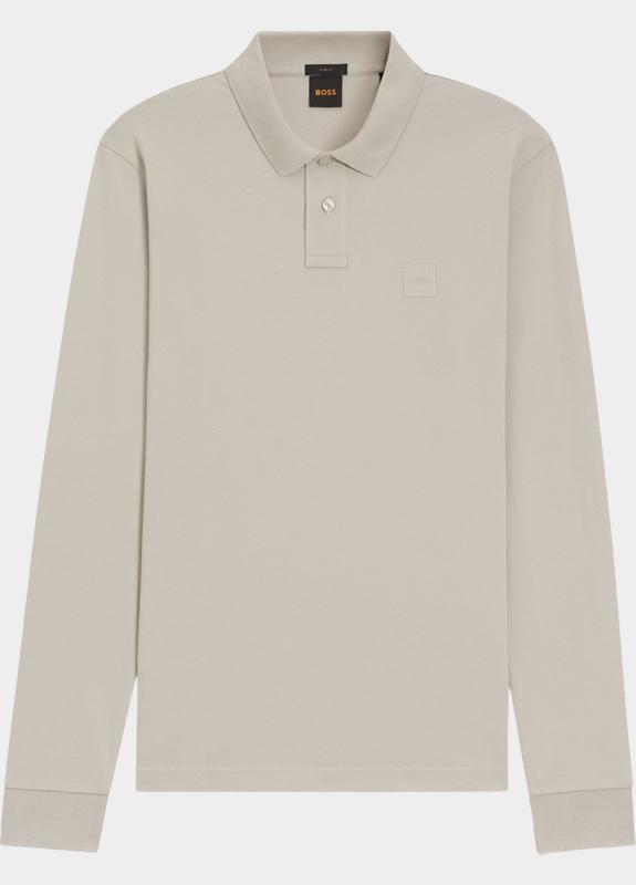 BOSS Orange Polo lange mouw Grijs Passerby 10256683 01 50507704/070