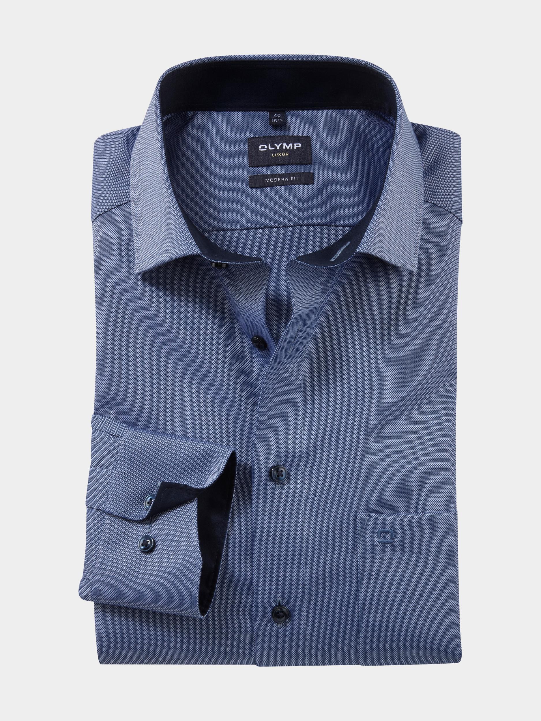 Olymp Business hemd lange mouw Blauw 0400/64 Hemden 040064/18