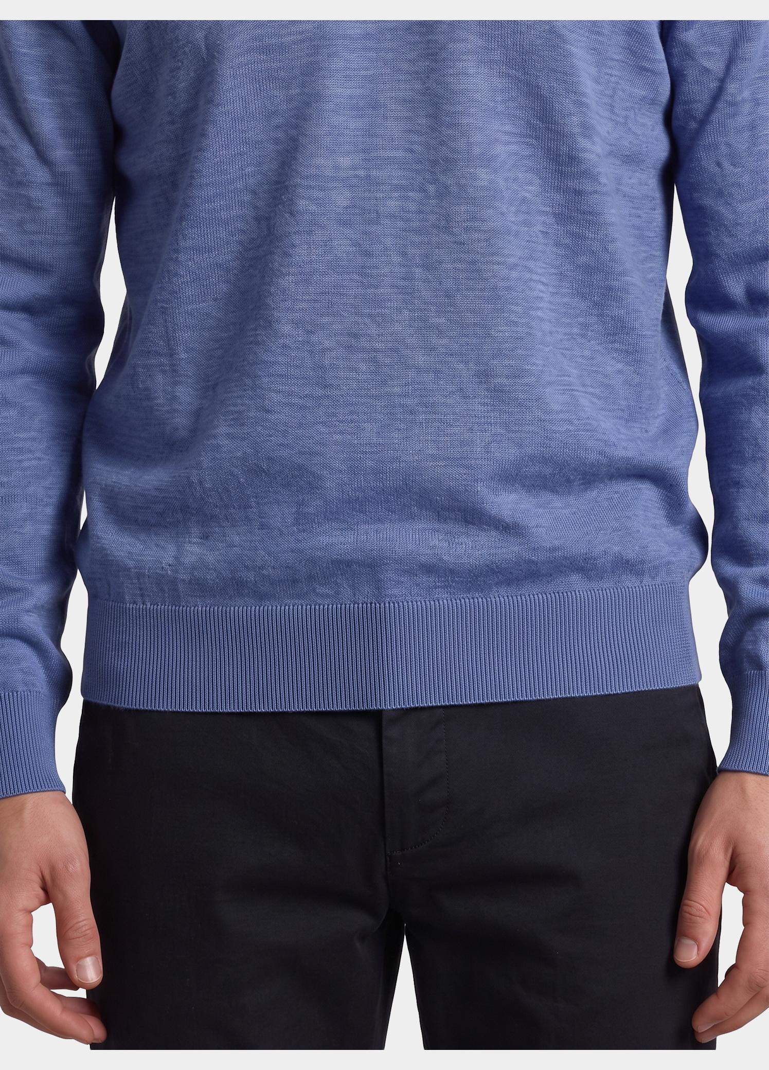 Bos Pullover heren Blauw V-hals 263/8159 - Indigo