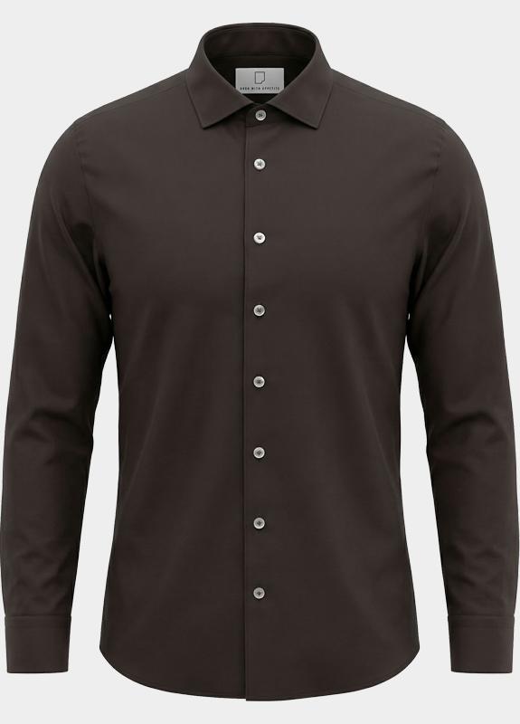 Born With Appetite Overhemd heren Bruin Avenue Li-co Ws Plain Shirt L BWA26107AV01/2004