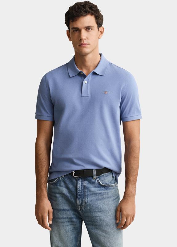Gant Polo heren Blauw Regular Fit Shield piqué polo 2210/430
