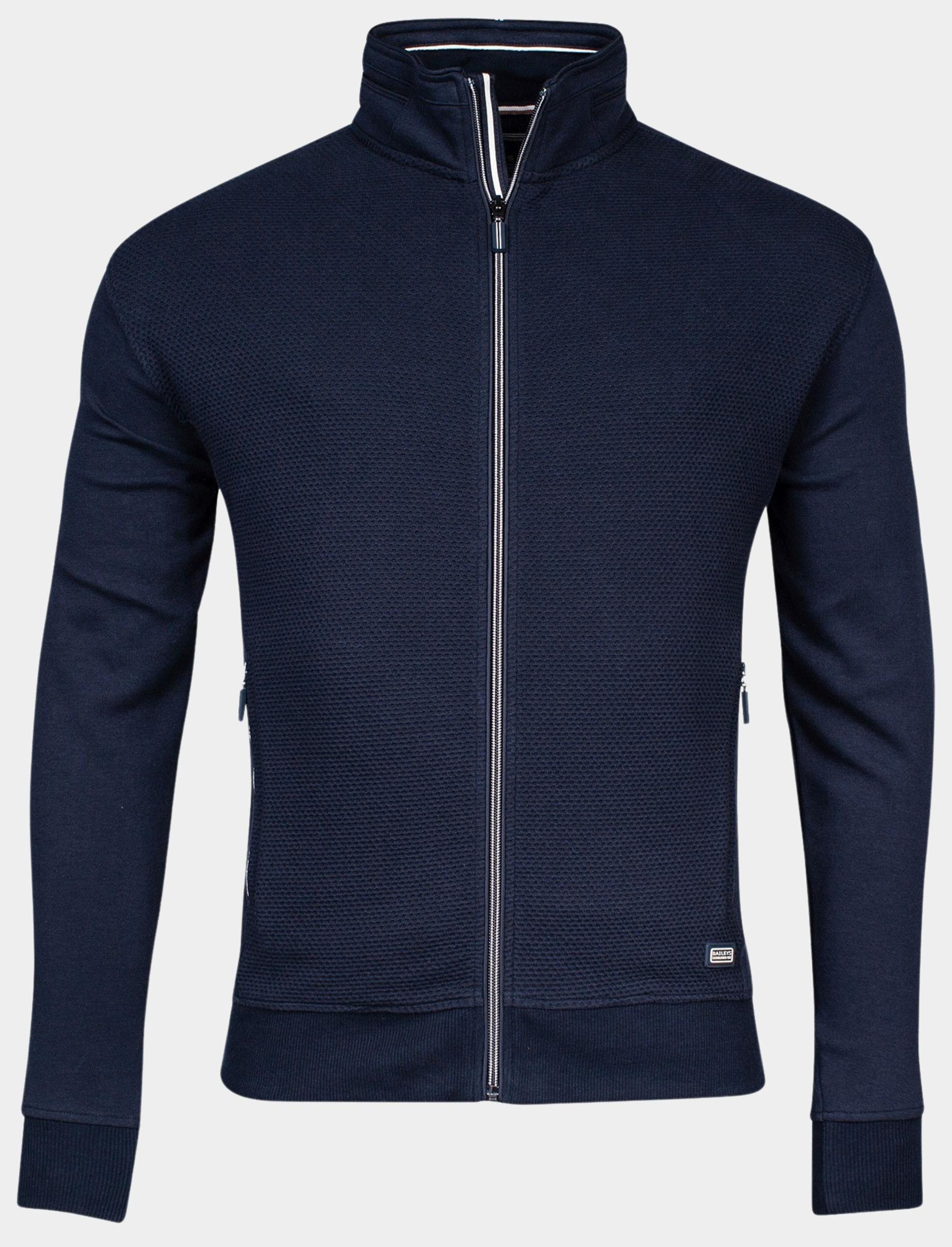 Baileys Vest Blauw Sweat Cardigan Zip front+back 412239/60