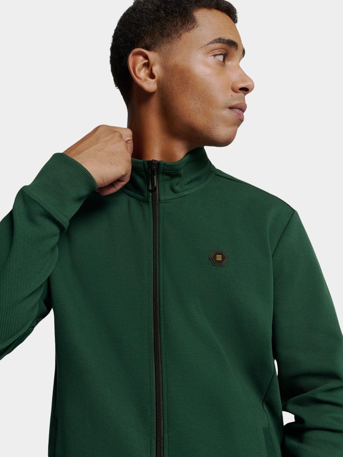 No Excess Vest Groen Sweater Full Zipper Twill Jac 25100823SN/052